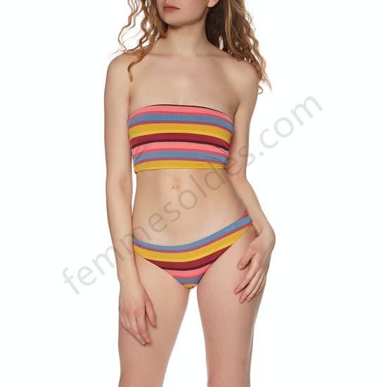 Haut de maillot de bain Femme Seafolly Bajastripe Longline Tube Saffron - Femme Soldes FEM2135 - -2