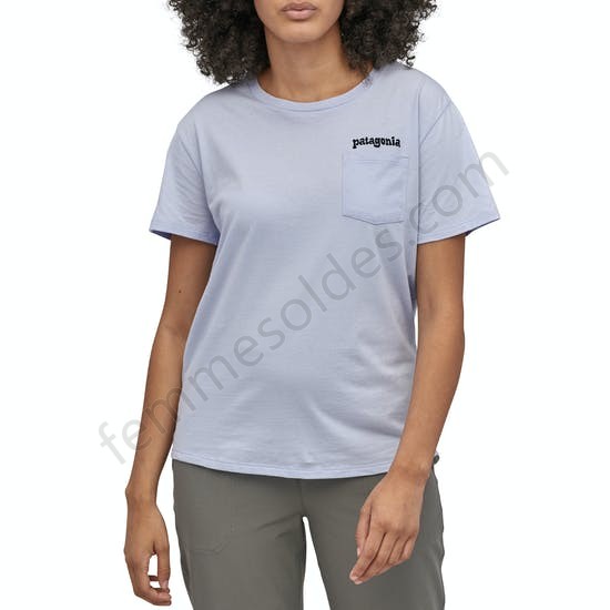 T-Shirt à Manche Courte Femme Patagonia Fitz Roy Far Out Organic Crew Pocket - Femme Soldes FEM2838 - -1