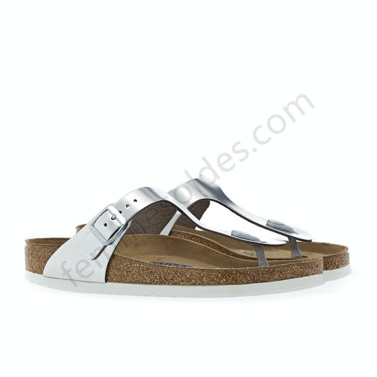 Sandales Birkenstock Gizeh Natural Leather Soft Footbed - Femme Soldes FEM1073 - -2