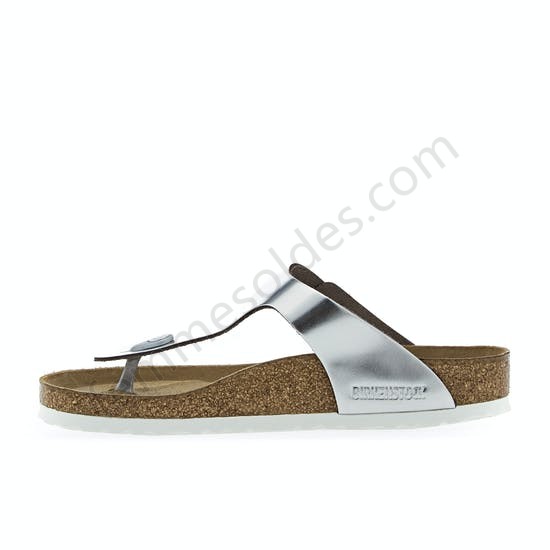 Sandales Birkenstock Gizeh Natural Leather Soft Footbed - Femme Soldes FEM1073 - -1