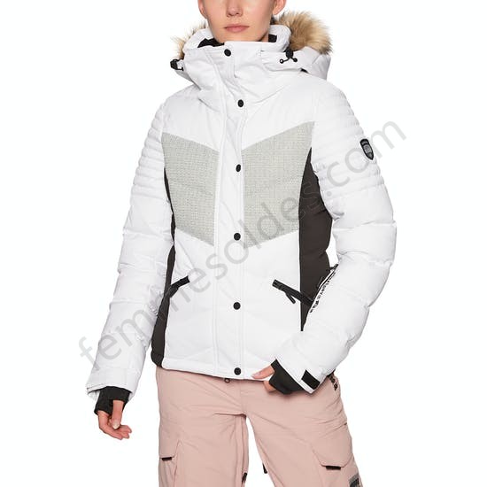 Blouson pour Snowboard Femme Superdry Snow Luxe Puffer - Femme Soldes FEM47 - -0