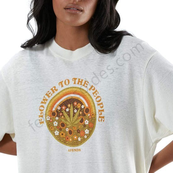 T-Shirt à Manche Courte Femme Afends Power Flower - Femme Soldes FEM2549 - -3