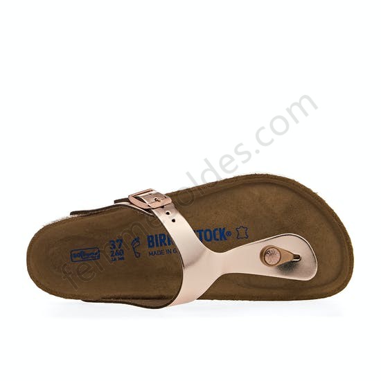 Sandales Birkenstock Gizeh Natural Leather Soft Footbed - Femme Soldes FEM1077 - -3