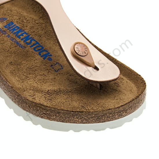 Sandales Birkenstock Gizeh Natural Leather Soft Footbed - Femme Soldes FEM1077 - -5