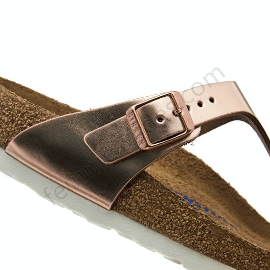 Sandales Birkenstock Gizeh Natural Leather Soft Footbed - Femme Soldes FEM1077 - -6