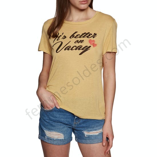 T-Shirt à Manche Courte Femme Amuse Society Sol In Love Knit - Femme Soldes FEM2859 - -0