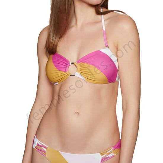 Haut de maillot de bain Billabong Soul Stripe Bandeau - Femme Soldes FEM2872 - -0