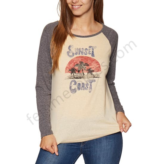 T-Shirt à Manche Longue Femme Rip Curl Sunset Coast - Femme Soldes FEM2844 - -0
